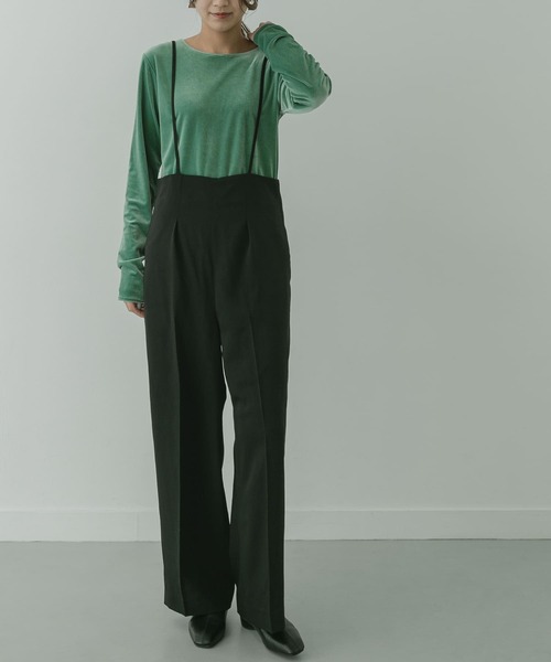 KBF+（ケービーエフプラス）の「KBF+　ベロアロングTシャツ∴（Tシャツ/カットソー・レディース・チャコールグレー/グリーン/ベージュ系その他・ONE）」の21枚目の写真