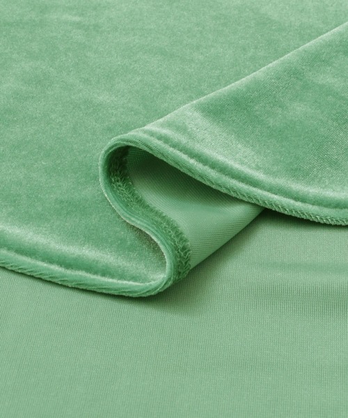 KBF+（ケービーエフプラス）の「KBF+　ベロアロングTシャツ∴（Tシャツ/カットソー・レディース・チャコールグレー/グリーン/ベージュ系その他・ONE）」の12枚目の写真