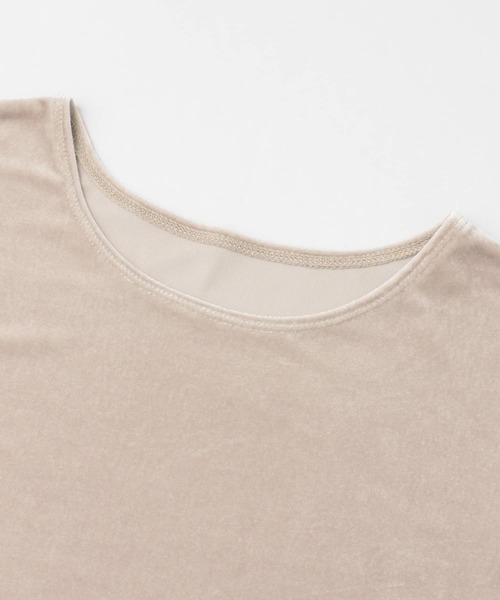 KBF+（ケービーエフプラス）の「KBF+　ベロアロングTシャツ∴（Tシャツ/カットソー・レディース・チャコールグレー/グリーン/ベージュ系その他・ONE）」の20枚目の写真