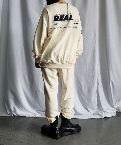 me+em select（ミームセレクト）の「【上下2点セット】ストリートロゴスウェット＆ジョガーパンツルームウェア≪ NEW COLOR新登場！ ≫（ルームウェア/パジャマ・レディース・グレー/ライトグレー/ブラック/ベージュ/ブルー/ピンク/カーキ・FREE）」の19枚目の写真