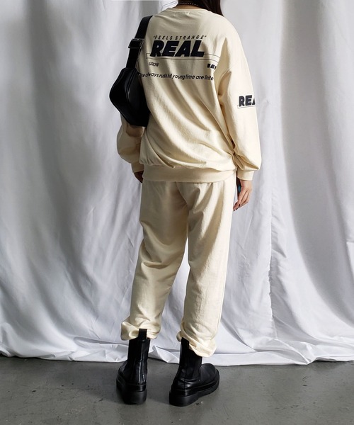 me+em select（ミームセレクト）の「【上下2点セット】ストリートロゴスウェット＆ジョガーパンツルームウェア≪ NEW COLOR新登場！ ≫（ルームウェア/パジャマ・レディース・グレー/ライトグレー/ブラック/ベージュ/ブルー/ピンク/カーキ・FREE）」の20枚目の写真