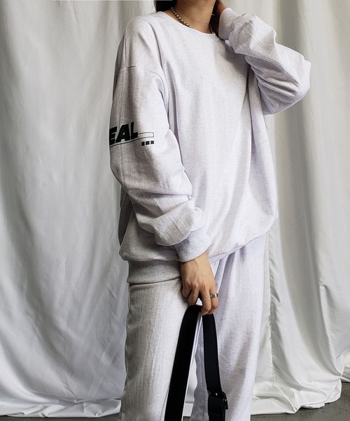 me+em select（ミームセレクト）の「【上下2点セット】ストリートロゴスウェット＆ジョガーパンツルームウェア≪ NEW COLOR新登場！ ≫（ルームウェア/パジャマ・レディース・グレー/ライトグレー/ブラック/ベージュ/ブルー/ピンク/カーキ・FREE）」の8枚目の写真
