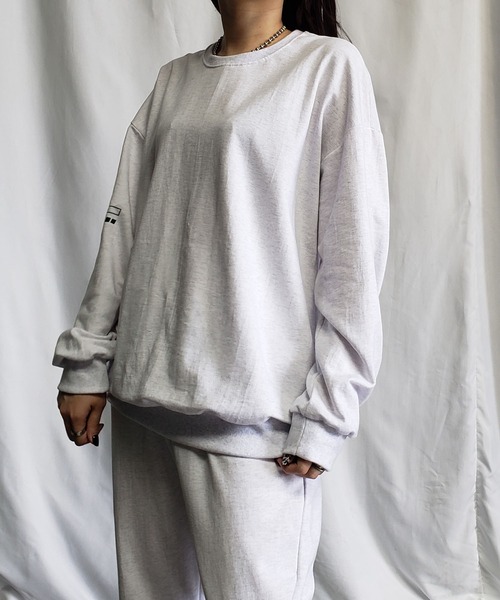 me+em select（ミームセレクト）の「【上下2点セット】ストリートロゴスウェット＆ジョガーパンツルームウェア≪ NEW COLOR新登場！ ≫（ルームウェア/パジャマ・レディース・グレー/ライトグレー/ブラック/ベージュ/ブルー/ピンク/カーキ・FREE）」の9枚目の写真