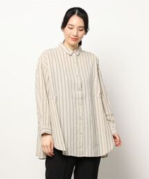Samansa Mos2 | ストライプシャツチュニック(シャツ/ブラウス)