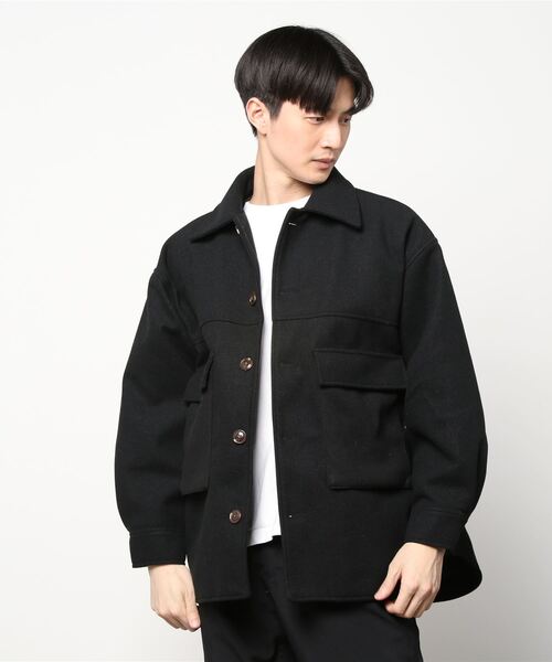 WESTSEA(ウエストシー)の「ポリメルトン ポケット付き ビッグシルエットジャケット(ブルゾン・メンズ・ブラック/ベージュ/サックスブルー/グレイッシュベージュ・M/L/XL)」の11枚目の写真