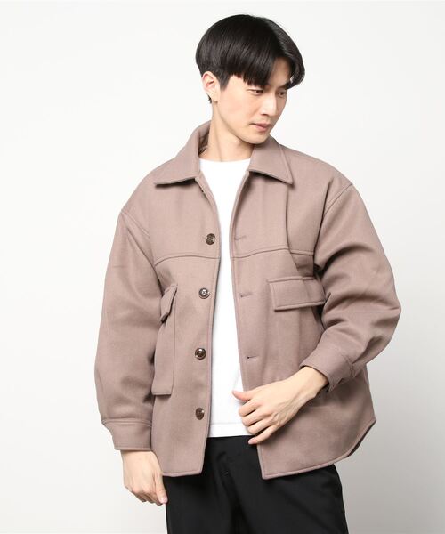 WESTSEA(ウエストシー)の「ポリメルトン ポケット付き ビッグシルエットジャケット(ブルゾン・メンズ・ブラック/ベージュ/サックスブルー/グレイッシュベージュ・M/L/XL)」の12枚目の写真