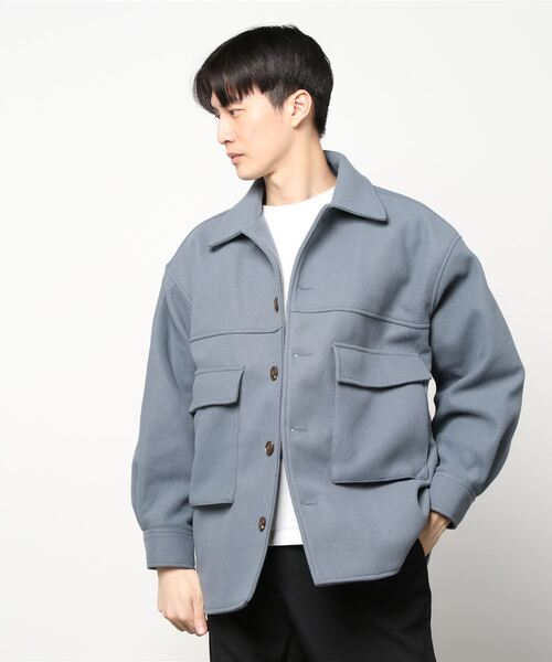 WESTSEA(ウエストシー)の「ポリメルトン ポケット付き ビッグシルエットジャケット(ブルゾン・メンズ・ブラック/ベージュ/サックスブルー/グレイッシュベージュ・M/L/XL)」の14枚目の写真