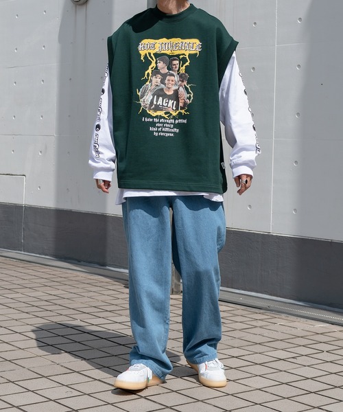 Perushu（ペルーシュ）の「ユーズドライクロックスウェットベスト（その他トップス・メンズ・ライトグレー/ブラック/グリーン・MEDIUM/LARGE）」の22枚目の写真