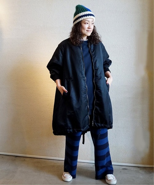 JOURNAL STANDARD LUXE（ジャーナルスタンダード　ラックス）の「ナイロンナカワタミリタリーリブコート◆（ナイロンジャケット・レディース・ブラック/カーキ・FREE）」の6枚目の写真
