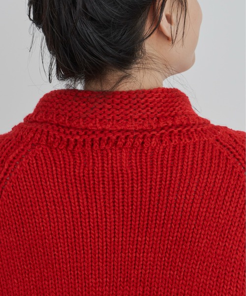 Libra Cue(リブラ キュー)の「カウチンカーディガン(カーディガン/ボレロ・レディース・ネイビー/アイボリー/レッド・FREE)」の10枚目の写真