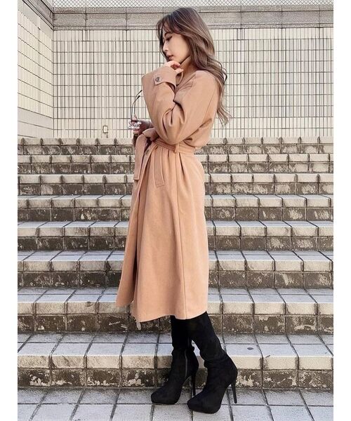 RESEXXY（リゼクシー）の「スタンドカラーコート（その他アウター・レディース・ブラック/ブルー/ベージュ/キャメル・FREE）」の14枚目の写真