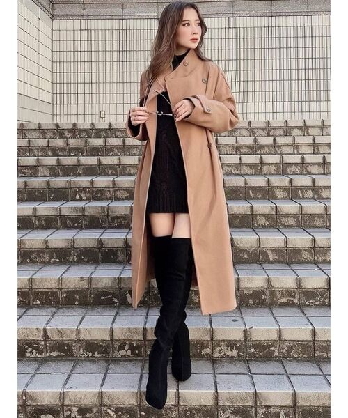 RESEXXY（リゼクシー）の「スタンドカラーコート（その他アウター・レディース・ブラック/ブルー/ベージュ/キャメル・FREE）」の18枚目の写真