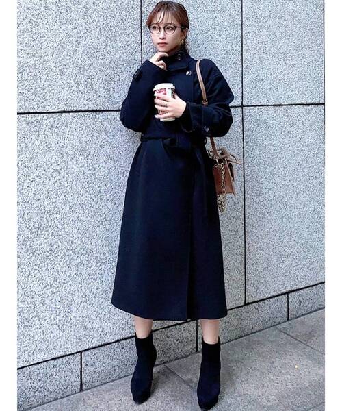 RESEXXY（リゼクシー）の「スタンドカラーコート（その他アウター・レディース・ブラック/ブルー/ベージュ/キャメル・FREE）」の6枚目の写真