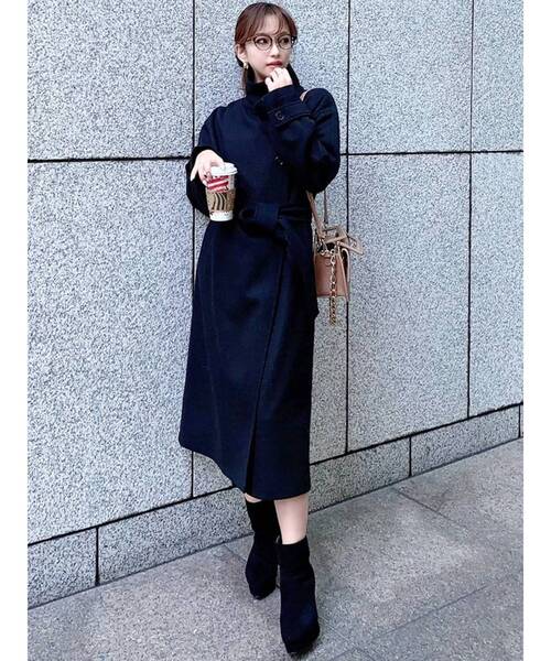 RESEXXY（リゼクシー）の「スタンドカラーコート（その他アウター・レディース・ブラック/ブルー/ベージュ/キャメル・FREE）」の15枚目の写真