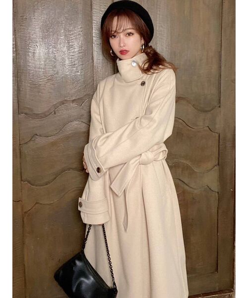 RESEXXY（リゼクシー）の「スタンドカラーコート（その他アウター・レディース・ブラック/ブルー/ベージュ/キャメル・FREE）」の11枚目の写真