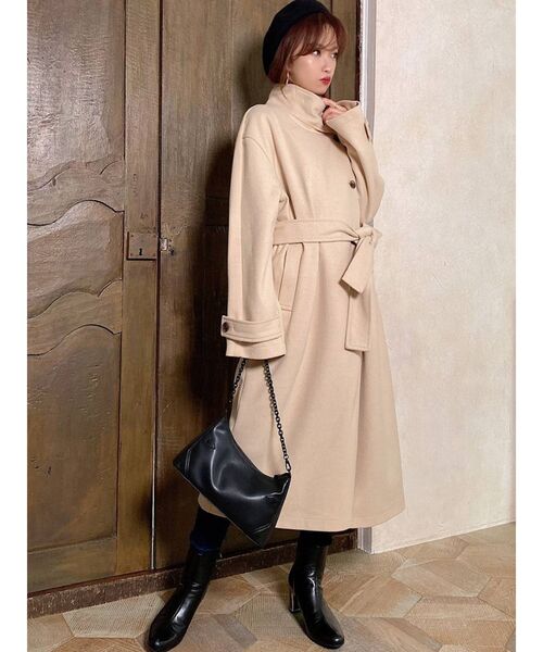 RESEXXY（リゼクシー）の「スタンドカラーコート（その他アウター・レディース・ブラック/ブルー/ベージュ/キャメル・FREE）」の16枚目の写真