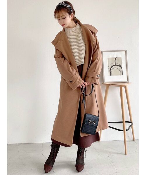 RESEXXY（リゼクシー）の「スタンドカラーコート（その他アウター・レディース・ブラック/ブルー/ベージュ/キャメル・FREE）」の12枚目の写真