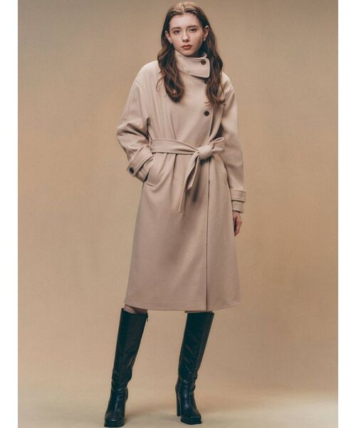 RESEXXY（リゼクシー）の「スタンドカラーコート（その他アウター・レディース・ブラック/ブルー/ベージュ/キャメル・FREE）」の13枚目の写真