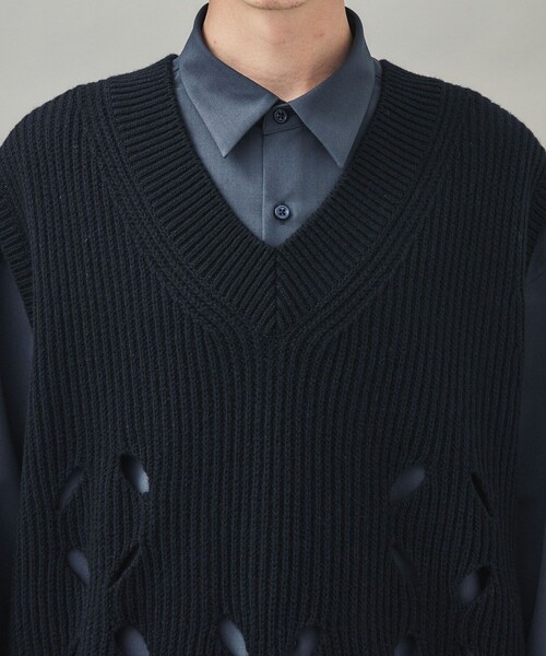 city（シティ）の「リーフホールベスト/LEAF HOLE VEST（ニット 