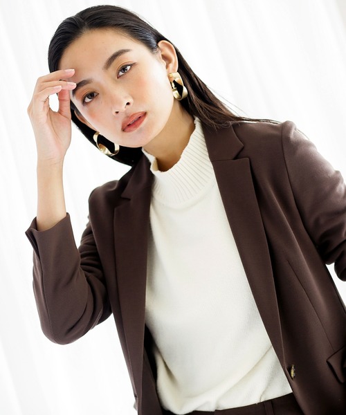 WHITE JOOLA（ホワイトジョーラ）の「【SOFT THERMO　発熱・保温・ソフトタッチ！シワになりにくい♪冬のスーツはコレ♪】サーモカルゼジャージ・2wayストレッチ テーラードジャケット（前裏付き）（テーラードジャケット・レディース・ブラウン/カーキ/ネイビー・7号/9号/11号）」の20枚目の写真