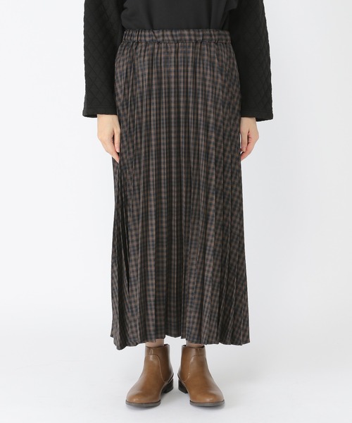 studio CLIP（スタディオクリップ）の「チェック柄プリーツスカート（スカート・レディース・グリーン/ボルドー/スモーク・FREE）」の5枚目の写真