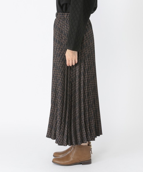 studio CLIP（スタディオクリップ）の「チェック柄プリーツスカート（スカート・レディース・グリーン/ボルドー/スモーク・FREE）」の9枚目の写真