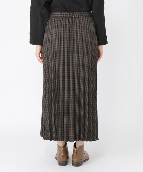 studio CLIP（スタディオクリップ）の「チェック柄プリーツスカート（スカート・レディース・グリーン/ボルドー/スモーク・FREE）」の4枚目の写真