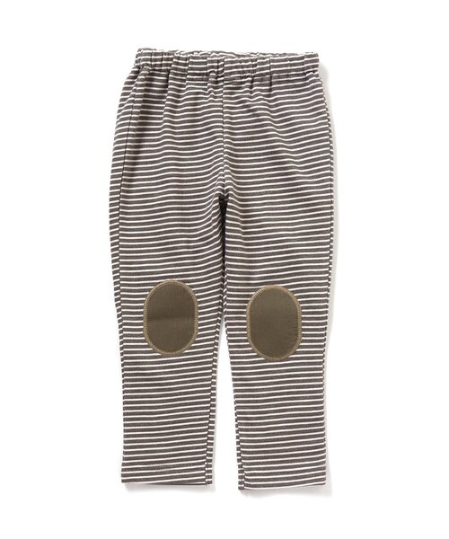 apres les cours(アプレレクール)の「膝パッチボーダーレギンス 10分丈(レギンス/スパッツ・キッズ・アイボリー/レンガ/ドット/チャコール・80/70/100/110/120/90)」の5枚目の写真