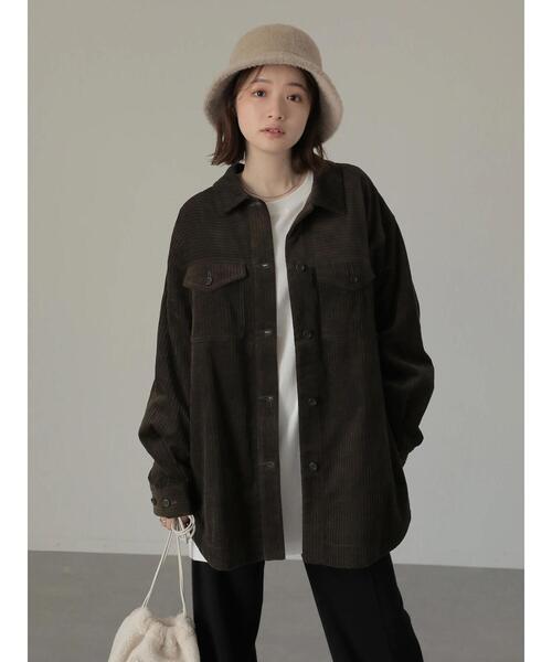 AMERICAN HOLIC(アメリカンホリック)の「親子コールジャケット(ブルゾン・レディース・ブラウン/ライトベージュ・M/L)」の4枚目の写真