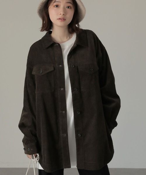 AMERICAN HOLIC(アメリカンホリック)の「親子コールジャケット(ブルゾン・レディース・ブラウン/ライトベージュ・M/L)」の2枚目の写真