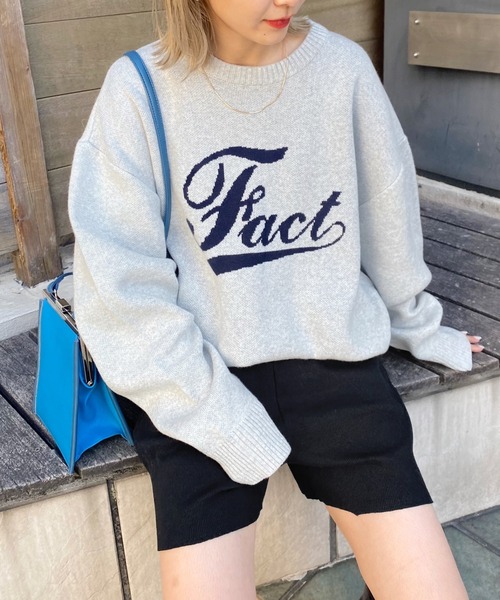 WHO'S WHO gallery（フーズフーギャラリー）の「COOPER FACTロゴニット（ニット/セーター・メンズ・アッシュグレー/ブラック/ブラウン・FREE）」の3枚目の写真