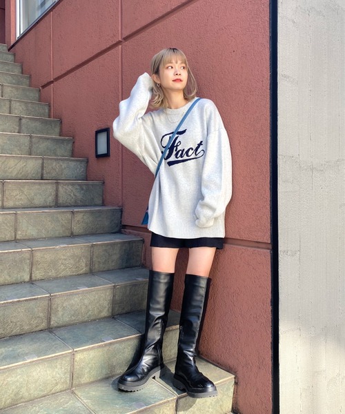 WHO'S WHO gallery（フーズフーギャラリー）の「COOPER FACTロゴニット（ニット/セーター・メンズ・アッシュグレー/ブラック/ブラウン・FREE）」の12枚目の写真