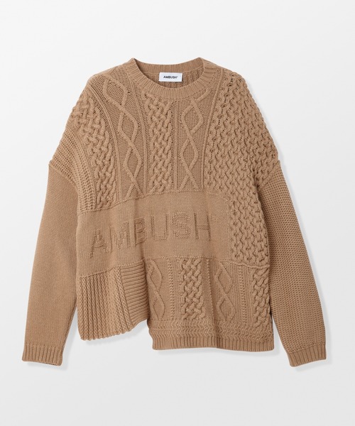 AMBUSH(アンブッシュ)の「PATCHWORK KNIT CREWNECK(ニット/セーター・レディース・ベージュ/ブラウン・XS/S)」の2枚目の写真