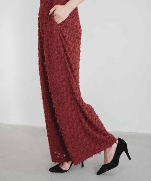 kaene（カエン）の「ジャガードオールインワン（パンツドレス・レディース・ブラック/ブラウン/ピンク・38/36/34）」の13枚目の写真