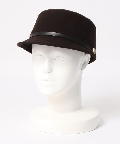 Donnaruma（ドンナルンマ）の「「uccellino be'be'」FELT BUTTON CASQUETTE（キャスケット・レディース・ブラック/オフホワイト/ブラウン・ONE SIZE）」の5枚目の写真