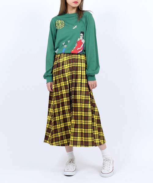 PUNYUS（プニュズ）の「MELLOWロンＴ（Tシャツ/カットソー・レディース・ワイン/ダークグリーン/スミクロ・1/4/3/2）」の6枚目の写真