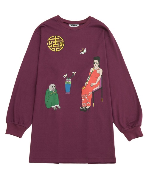 PUNYUS（プニュズ）の「MELLOWロンＴ（Tシャツ/カットソー・レディース・ワイン/ダークグリーン/スミクロ・1/4/3/2）」の17枚目の写真