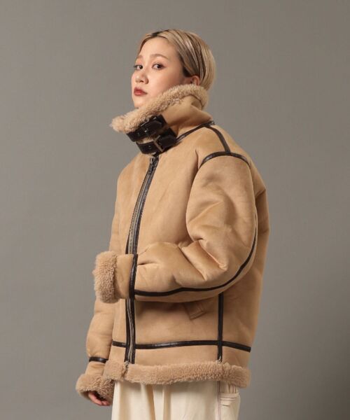 Retro Grade（レトログレード）の「RETRO GRADE/レトログレード　ECO MOUTON JACKET エコムートンジャケット（ブルゾン・メンズ・ブラック/ライトベージュ・LARGE）」の3枚目の写真