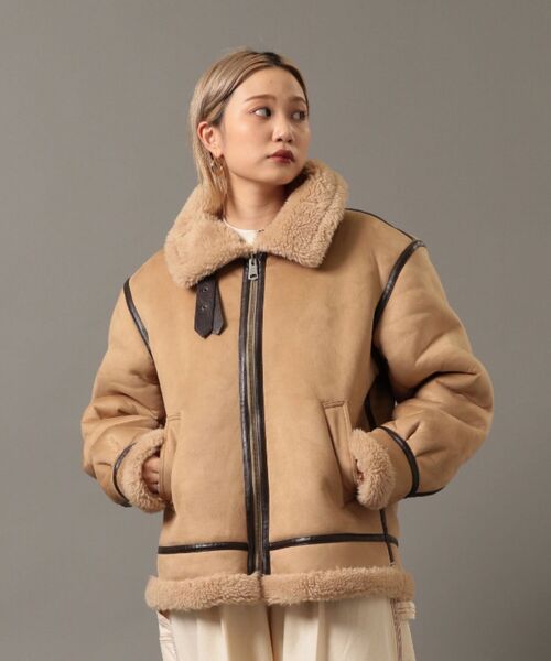 Retro Grade（レトログレード）の「RETRO GRADE/レトログレード　ECO MOUTON JACKET エコムートンジャケット（ブルゾン・メンズ・ブラック/ライトベージュ・LARGE）」の7枚目の写真