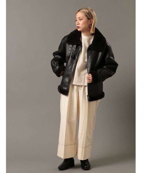 Retro Grade（レトログレード）の「RETRO GRADE/レトログレード　ECO MOUTON JACKET エコムートンジャケット（ブルゾン・メンズ・ブラック/ライトベージュ・LARGE）」の11枚目の写真