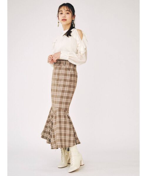 MERCURYDUO（マーキュリーデュオ）の「ベルト付ストレッチマーメイドイレヘムスカート（スカート・レディース・ピンク/ブルー/その他1/ブラック・MEDIUM/SMALL）」の15枚目の写真