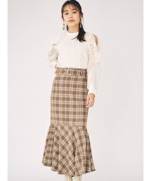 MERCURYDUO（マーキュリーデュオ）の「ベルト付ストレッチマーメイドイレヘムスカート（スカート・レディース・ピンク/ブルー/その他1/ブラック・MEDIUM/SMALL）」の16枚目の写真