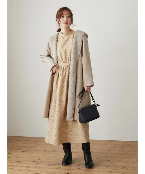 Green Parks(グリーンパークス)の「フード付ボアコーディガン*(その他アウター・レディース・ブラック/グレー/カーキ/グレイッシュベージュ・FREE)」の7枚目の写真