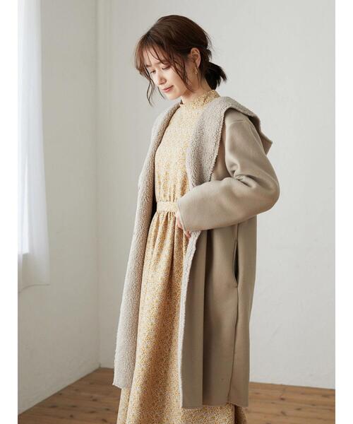 Green Parks(グリーンパークス)の「フード付ボアコーディガン*(その他アウター・レディース・ブラック/グレー/カーキ/グレイッシュベージュ・FREE)」の16枚目の写真