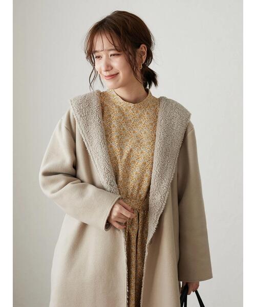 Green Parks(グリーンパークス)の「フード付ボアコーディガン*(その他アウター・レディース・ブラック/グレー/カーキ/グレイッシュベージュ・FREE)」の18枚目の写真