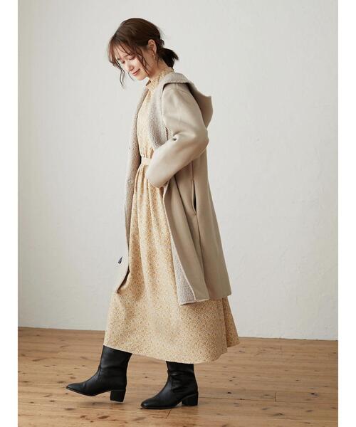 Green Parks(グリーンパークス)の「フード付ボアコーディガン*(その他アウター・レディース・ブラック/グレー/カーキ/グレイッシュベージュ・FREE)」の19枚目の写真