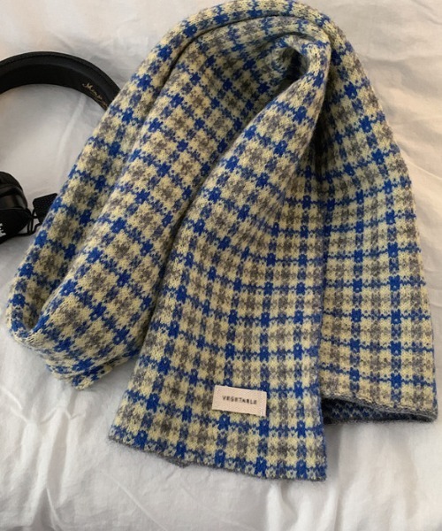 MGV（エムジーヴィー）の「ハウンドトゥースチェックマフラー（マフラー・メンズ・ブラウン/レッド/ブルー・FREE）」の11枚目の写真