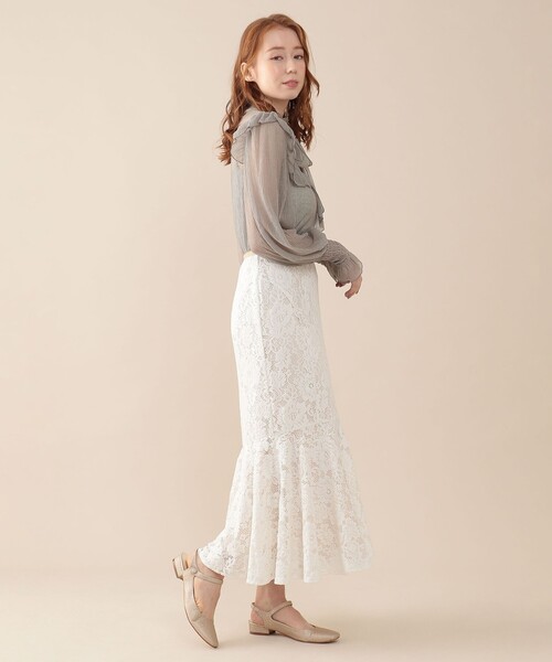 DEICY（デイシー）の「ブラッシュドレーススカート（スカート・レディース・アイボリー/ブラック/ラベンダー・0/1）」の7枚目の写真