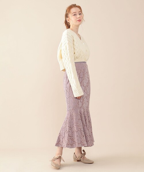 DEICY（デイシー）の「ブラッシュドレーススカート（スカート・レディース・アイボリー/ブラック/ラベンダー・0/1）」の12枚目の写真