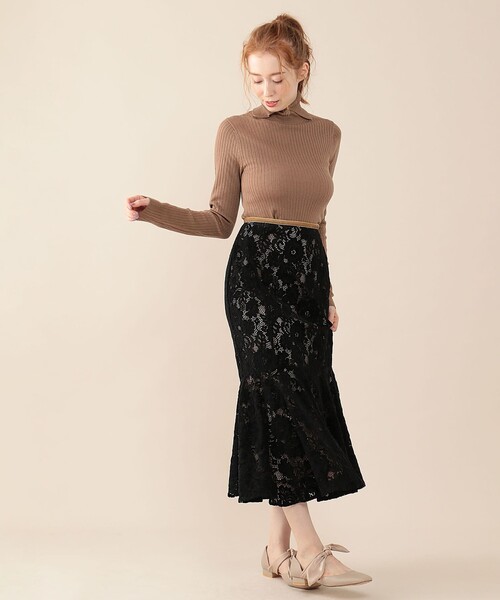 DEICY（デイシー）の「ブラッシュドレーススカート（スカート・レディース・アイボリー/ブラック/ラベンダー・0/1）」の21枚目の写真